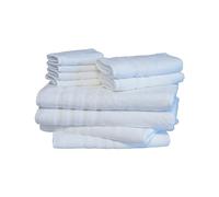 Mosobam Hotel Luxury Bamboo-Cotton, 10pc Deluxe XL Bath Bundle 1000 GSM XL Bath Mats 28X44 and 700 GSM Bath Towels at 35X70 16X30 and 13X13, White