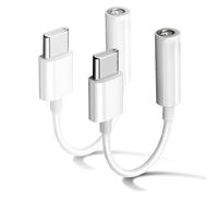MOSON Apple MFi Certified 2 Pack USB C to 3.5mm Headphone Jack Adapter for iPhone 15/15 Pro/Pro Max/Plus, Type C Aux Dongle Cable for Pad, Galaxy S23/S23/S22/S21Ultra, MacBook,Note