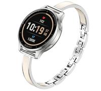 Mosonio 20mm Slim Elegant Band Compatible with Garmin Vivoactive 6/ 5/ 3/ 3 Music for Women, Dressy Metal Bands with Embedded Silicone Accents and Easy-adjust Link Clasps for Venu Sq 2/Venu 2 Plus