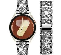 Mosonio Compatible with Samsung Galaxy Watch 8 Band 40mm, 20mm Bling Jewelry Metal Band with 40mm Cover Case for Women for Galaxy Watch 8（Black,40 mm）