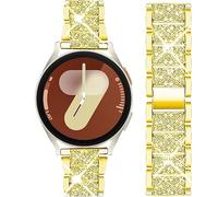 Mosonio Compatible with Samsung Galaxy Watch 8 Band 44mm, 20mm Bling Jewelry Metal Band with 44mm Cover Case for Women for Galaxy Watch 8（Gold,44 mm）