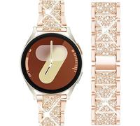Mosonio Compatible with Samsung Galaxy Watch 8 Band 44mm, 20mm Bling Jewelry Metal Band with 44mm Cover Case for Women for Galaxy Watch 8（Rose Gold,44 mm）