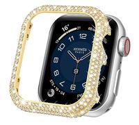 Mosonio Metal Case Cover Compatible with Apple Watch S11 S10 46mm, Full Bling Metal Watch Frame for Women, Shiny and Durable Protective Case Cover for iwatch Series 11 10(Gold,46mm)