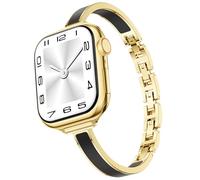 Mosonio Slim Bracelet Bands for Apple Watch Women, Elegant Thin Strap with Easy-Adjust Link Clasps, Compatible with Apple Watch Series 11/10 (42mm), Series 9/8/7 (41mm), Series 6/5/4/SE (40mm), Series