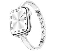 Mosonio Slim Bracelet Bands for Apple Watch Women, Elegant Thin Strap with Easy-Adjust Link Clasps, Compatible with Apple Watch Series 11/10 (42mm), Series 9/8/7 (41mm), Series 6/5/4/SE (40mm), Series