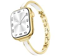 Mosonio Slim Bracelet Bands for Apple Watch Women, Elegant Thin Strap with Easy-Adjust Link Clasps, Compatible with Apple Watch Series 11/10 (42mm), Series 9/8/7 (41mm), Series 6/5/4/SE (40mm), Series