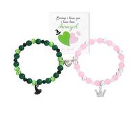 MOSOTECH Elphaba Galinda Friendship Matching Bracelets, St Patrick's Day Stackable Bracelet Set, Wicked Merch BFF Bracelets, One Size, Crystal, no gemstone