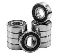 MospdyGear 10Pcs 6203-2RS Deep Groove Ball Bearings, ID 17mm x OD 40mm x Width 12mm, Double Sealed Chrome Steel Bearings for Industrial Applications