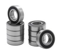 MospdyGear 10Pcs 6205-2RS Chrome Steel Deep Groove Ball Bearing, 25x52x15mm Double Rubber Sealed, Replacement for Various Industrial Uses