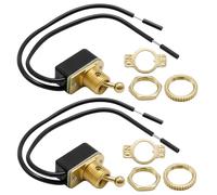 MospdyGear 2Pcs 6A 120V 2-Wire Toggle Switch, Brass Heavy Duty, Auto Contacts Switch for Auto Car Boat RV