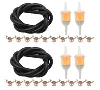 MospdyGear 2Pcs Motorcycle Inline Fuel Filter Kit, Inline 6mm/8mm Fuel Filter Line Spring Clips Kit, Replacement for Car Motorcycle Oil Lawn Mower Filter