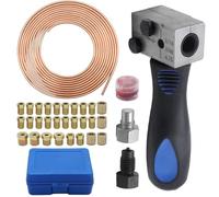 MospdyGear 3/16 Inch Brake Line Flaring Tool, Handheld Pipe Expander KIt, 7.62 m Ø4.75 mm Brake Line Set with 24 Inverted Tube Nut and 4 Connectors