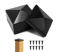 MospdyGear 5 PCS 4x4 Inch Post Caps, ABS Fence Post Top Covers with 10 Screws, Sloped Peak Outdoor Column Caps for Deck Railings Pergolas Mailbox Posts