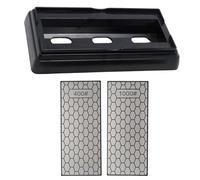 MospdyGear Double-Sided Diamond Sharpening Stone 400/1000 Grit, Ergonomic Whetstone with Non-Slip Base and Dust Cover, Ideal for Kitchen Knives, Scissors, and Chisels