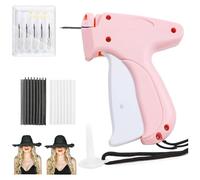 MOSPROPA Stitch Gun, Handheld Tagging Gun Stitchy Quick Clothing Fixer, Stitchy Gun for Clothes, Includes 6 Needle, 1000 Black Fasteners (Pink)