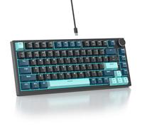 Mosptnspg 75% TKL Wired Mechanical Keyboard,RGB Backlit Gasket Mount 82 Key Hot Swappable Custom Linear Red Switch Gaming Keyboard with Volume Knob & PBT Keycaps (82 Monster B)