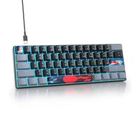 Mosptnspg Protable 60% Percent Gaming Keyboard Mechanical, Mini Compact RGB Backlit 61 Keys Wired Office Keyboard with Red Switch for Mac/Win (Dark/red Switch)