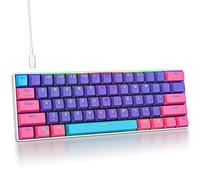 Mosptnspg Protable 60% Percent Gaming Keyboard Mechanical, Mini Compact RGB Backlit 61 Keys Wired Office Keyboard with red Switch for Mac/Win (Purple/red Switch)