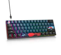 Mosptnspg Protable 60% Percent Gaming Keyboard Mechanical, Mini Compact RGB Backlit 61 Keys Wired Office Keyboard with red Switch for Mac/Win (61 Monster/Red Switch)