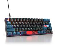 Mosptnspg Protable 60% Percent Mixed Light Rainbow Gaming Keyboard Mechanical, Mini Compact 68 Keys Wired Office Keyboard with red Switch for Mac/Win/ps4/ps5/xbox (Monstor Black/red Switch 68)
