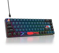 Mosptnspg RGB Mini 60% Percent Mechanical Gaming Keyboard, red Switch Ultra-Compact Backlit Ergonomic Wired Office Keyboard with Purple/Pink PBT keycaps for for Mac/Win/PC/ps5 (68 Monstor/red Switch)