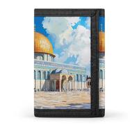 Mosque Jerusalem World Famous Building Men's Wallets Minimalist Trifold Wallet Polyester Card Cases Casual Coin Purse