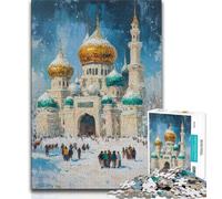 Mosque Oil Painting Jigsaws 1000 Pieces for Teenagers,Stress Reliever Difficult Challenge Deal As Gifts for The Whole Family (38x26cm)