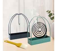 Mosquito Coil Holder 2Pcs, Simple Iron Mosquito Incense Holder Hanging Coil Incense Burner Holder for Home Garden Outdoor, with Cleaning Brush