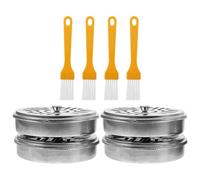 Mosquito Coil Holder Box Incense Case 4pcs Stainless Steel Portable