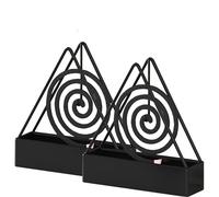 Mosquito Coil Holder,Iron Mosquito Coil Holde,Coil Vertical Stand Support Base for for Indoor Outdoor Camping (2Pcs-Black)