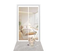 Mosquito Door Net Magnetic 82 x 198 cm Easy to Install Without Drilling Fly Screen for Doors Automatically Closes/Keep Open Feature for Home Office Balcony Patio Garden, White