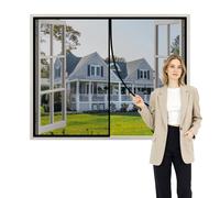 Mosquito Fly Screen Nets 160x80cm Anti Mosquito Mesh Curtain Insects Protection Window Removable Washable Foldable for Keeping Out Flies & Bug Let Breeze in Black