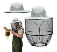 Mosquito Head Net Hat, Beekeeping Hat with Veil, Grey Hat with Mosquito Net, Mosquito Net Hat, Mosquito Protection Clothing, Beekeeper Hat for Camping, Hiking, Fishing, Gardening