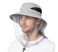 Mosquito Head Net Hat for Men Women, Midge Net Hat with Breathable Mesh, Foldable Anti Mosquito Fishing Hat, Quick Dry Safari Sun Hat with Insect Face Net for Camping Hiking Gardening