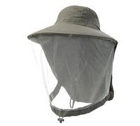 Mosquito Head Net Hat, Mosquito Head Net Sun Ha, Military Green, Face Cover Mask, Midgie Protection, Safari, Quick Dry, for Camping, Hiking, Fishing, Gardening, Safari, Fit All Hats for Men & Women