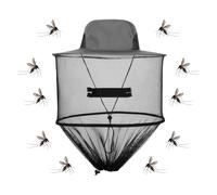Mosquito Head Net Sun Hat, Midge Head Net, Bee Keeper Hats Quick Dry Wide Brim Protection Mask Breathable Anti Insects Bug Face Cover Mask for Outdoor Safari Hiking Camping Fishing Gardening Grey