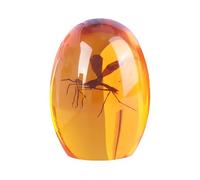 Mosquito in Amber Resin Ornament, 2D Printed Dinosaur DNA Replica, Vintage Style Gift for Bug Lovers Adult, Creative Desktop Decoration Paperweight, Unique Conversation Starter