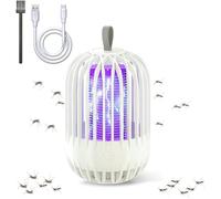 Mosquito Killer Lamp, Portable Mini Fly Killer Electric Bug Zapper, 360° UV Killing Lamp Portable USB Power 2 in 1 Zapper Night Light for Indoor Outdoor Home Office Garden Backyard (White)