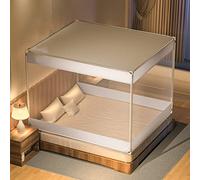 Mosquito Mesh Net for Bed Canopy,Bed Net Tent for Double/Single Bed,All-Inclusive Design,with Dust Top,360° Anti Mosquito,Bold Bracket,for Indoor Bedroom and Camping (W150*L200*H170cm)