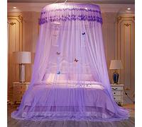 Mosquito Mesh Net for Bed,Large Dome Hanging Bed Net Tent for Double/Single Bed, European Style Canopy for Home Or Holidays,Purple