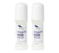 Mosquito Milk Insect Repellent Roll-On (Twin Pack) 50ml x2 | Long Lasting Bug Protection | Best for Tropical Travel & Holidays | Fresh Scent