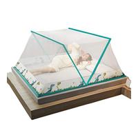 Mosquito Net bed Canopy Breathable Dustproof Portable Foldable Bottomless Mosquito Flip Mosquito Net Tent for Adults Trip,Green,60CM*130CM*50CM