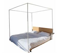Mosquito Net Bed Canopy Frame - Small Double Size Four Poster Frame Easy Install Stainless Steel Post Bracket Bedding Accessory