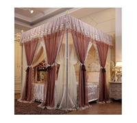 Mosquito Net Bed Canopy, Lace Embroidered Curtain for Bunk Beds with Stainless Steel Bracket, Ideal for Bedroom Decor