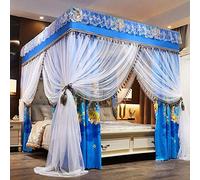 Mosquito net, bed mantle home textile, floor mosquito net 1.5m 1.8m bed, double gauze account 2.0 bracket bed, 2.0 * 2.2m pole diameter 25mm-Blooming summer_2.0 * 2.2m Vertical pole diameter 25mm