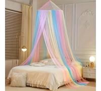 Mosquito Net Bed Princess Rainbow Canopy Bed Canopy Mosquito Net Bed Mosquito Nets Fly Net Dome Canopy Fine Mesh Mosquito Protection for Double Bed, Single Bed, Travel, Home
