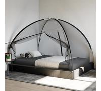 Mosquito Net Black 200x150x140cm Fibreglass Poles Polyester 220 Mesh Yurt 2-zip