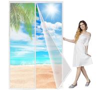 Mosquito Net Door Large, 145x230 cm Magnetic Fly Insect Screen Door Screen Mesh Curtain, Keeps Mosquitoes Insects Bugs Out, Super Quiet Innovative, White