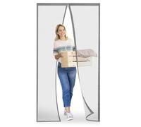 Mosquito Net Door Magnetic Mosquito Net Custom Door Curtain Anti-Mosquito Door Curtain for Hallways, Doors, Patio. Easy to Install Gasket, Grey, 125 x 205 cm