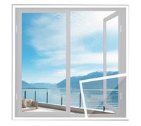 Mosquito Net Door Window for Living Room, 80 x 100 cm, White Universal Anti-Mosquito Window with Adhesive Strip, Fine Mesh Screen Window without Drilling